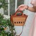Small hand held vegetable basket bag for women in summer by the sea rattan beach bag woven crossbody bag versatile straw handbag_voghion.com