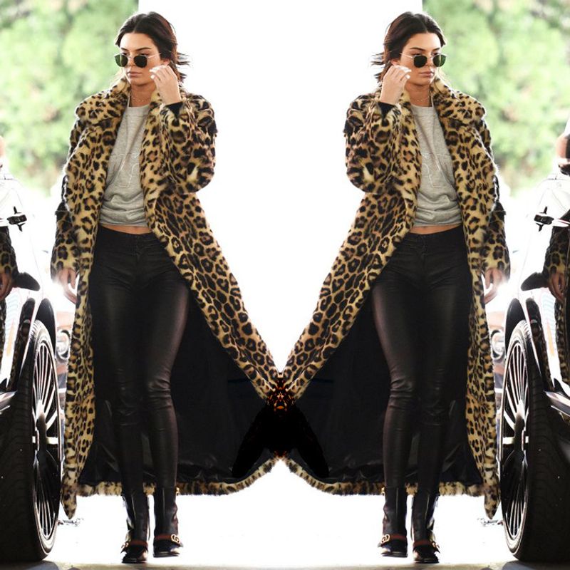 Cappotto da donna in pelliccia sintetica sopra il ginocchio, cappotto super lungo_voghion.com