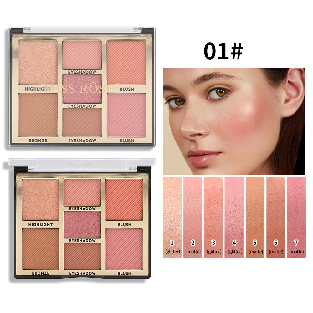 MISSROSE Multifunctional Expansion Color High Gloss Blush Palette Pearlescent With Flash Brightening Matte Blush One Palette_voghion.com