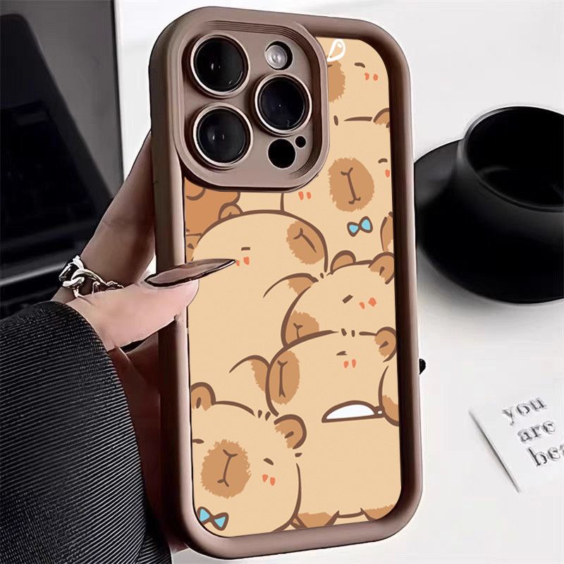 Compatible For IPhone 16 15 14 13 12 11 PRO MAX XR XS X 8 7 6 6S PLUS Full Protection Casing Cute Capybara Case_voghion.com