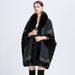 Woolen collar jacquard cape cape large size knitted cardigan woolen coat woman_voghion.com