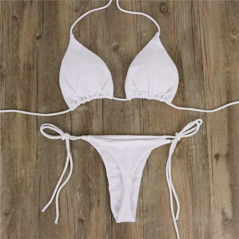 Sexy bikini set women's thong swimsuit bandage style Brazilian swimwear ultra-thin bra panties sets lingerie set 7.0_voghion.com