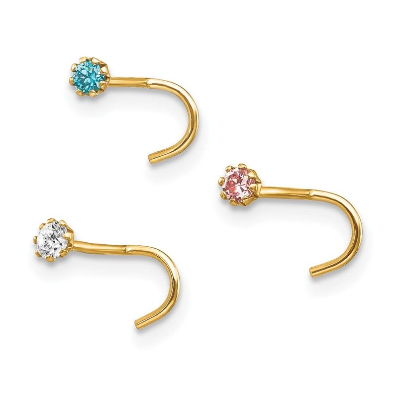 10k Set Of 3 CZ Nose Studs_voghion.com