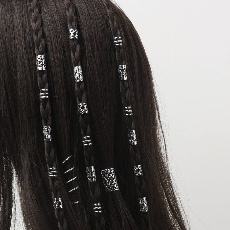 90 - Piece European And American Best - Selling DIY Wig Dreadlock Accessories, Mesh - Hollowed Hair Extension Rings_voghion.com