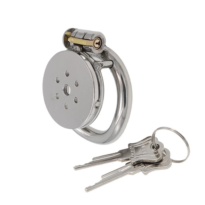 Flat Round Hole Lock Cage Men's Chastity Cleaner Alternative Binding Sex Tools Outdoor Wear Masturbation_voghion.com