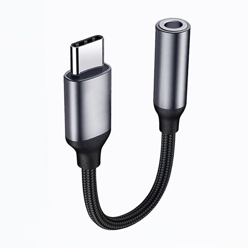 Adaptador de auriculares con conector tipo C a conector de 3,5 mm y dongle USB-C DAC portátil de alta resolución para Google Pixel 2/3/4XL, Samsung Galaxy iPad_voghion.com