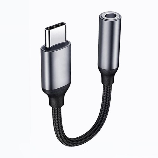 Adaptador de auriculares con conector tipo C a conector de 3,5 mm y dongle USB-C DAC portátil de alta resolución para Google Pixel 2/3/4XL, Samsung Galaxy iPad_voghion.com