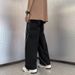 Premium Products Premium Products Zipper High Street Ins Trendy American Vibe Style Casual Long Men's Loose Straight Wide Leg Mop Pants_voghion.com