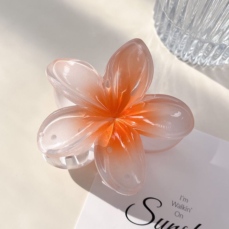vakantie stijl snoep bloemennet rode plumeria clip strand zee gradiënt haarspeld achterkant van het hoofd haai clip_voghion.com
