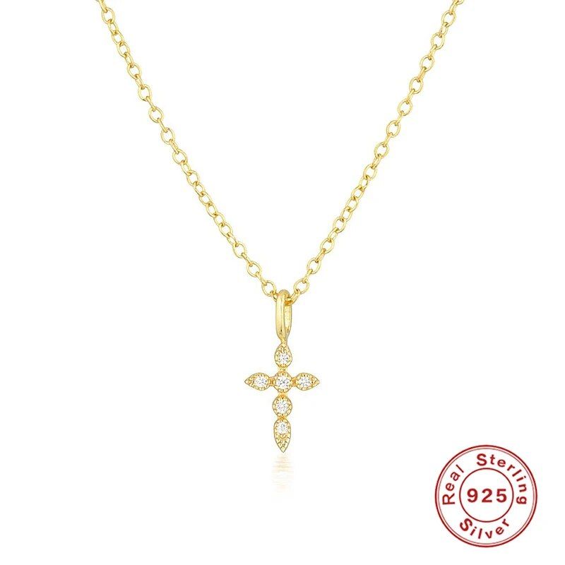 Collana Donna Ciondolo Cristallo Croce Collare Catena Semplice Choke Loop Collana Accessori Regalo_voghion.com