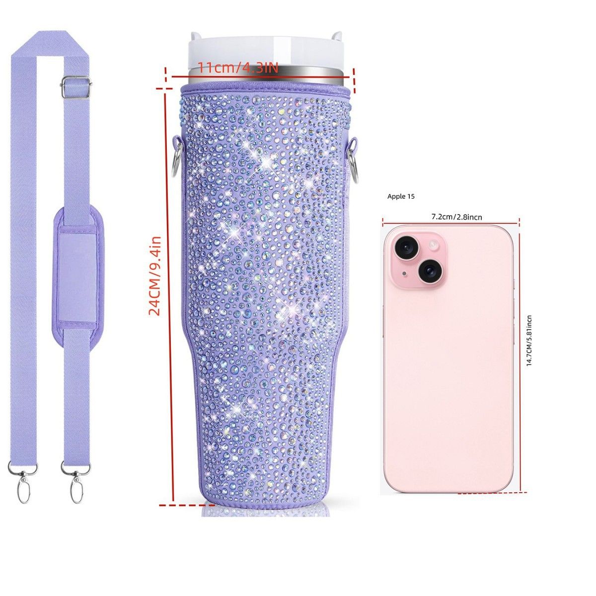 Home Furniture 40OZ Ice Tyrant Glänzende Wasserflaschen-Becherhaltertasche Perlglanz-Handtasche Verstellbar mit Flaschenhalter-Umhängetasche_voghion.com