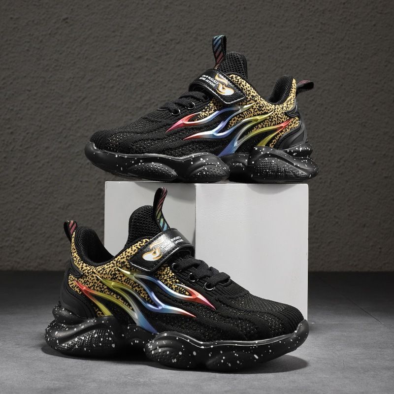 Kinderkleidung Jungenschuhe 2024 Frühjahr und Herbst neue Kinder Mesh-Sportschuhe für mittlere und große Kinder atmungsaktive Jungen_voghion.com