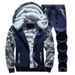 Herrenbekleidung Herbst und Winter Herren Sport- und Freizeitanzüge aus Samt Herren Camouflage Mode Kapuzenpullover verdickt warm zweiteilig_voghion.com