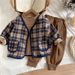 Boys' Spring New Fashionable Western Baby And Children's Princess Style Long Sleeve Checkered Coat Three Piece Set_voghion.com