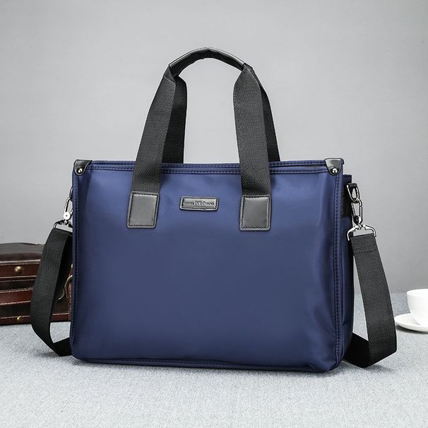 Men's Handbags Horizontal Canvas Oxford Cloth Briefcase One Shoulder Messenger Computer File Commuter Bag_voghion.com