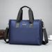 Men's Handbags Horizontal Canvas Oxford Cloth Briefcase One Shoulder Messenger Computer File Commuter Bag_voghion.com