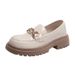 new Spring And Summer Women's Thick Bottom Lace-up Single Shoes Spring And Autumn Hundred With British Small Leather Shoeses_voghion.com