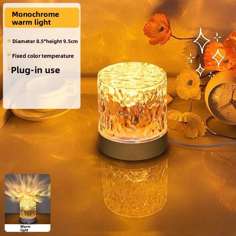 Internet Celebrity Water Ripple Atmosphere Night Light Creative Gift Bedroom Bedside Sleep Dynamic Table Lamp_voghion.com