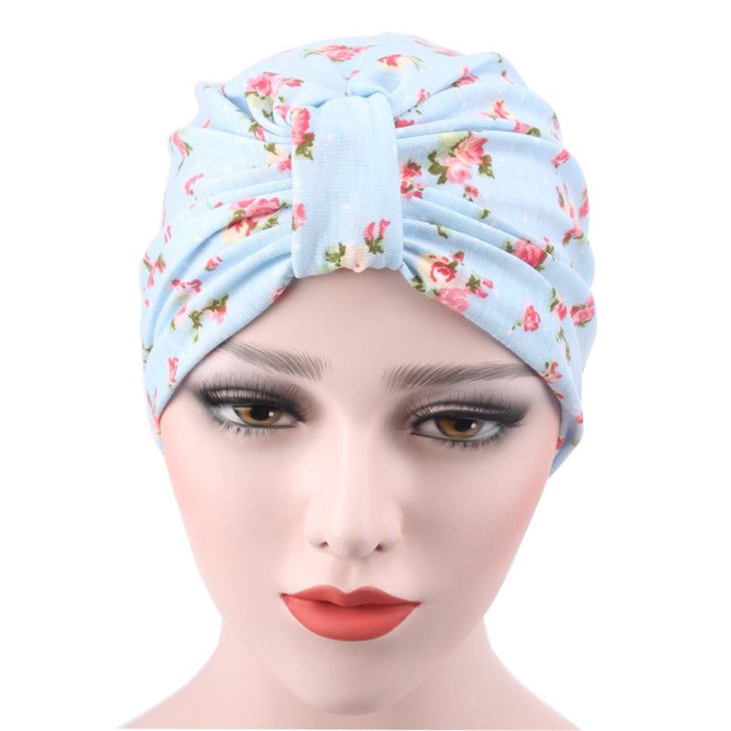  adult printed Indian hat, cotton floral women's Baotou hat, Muslim headscarf hat in stock_voghion.com
