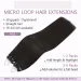 Micro Loop Hair Extension 1g/strand 50g Micro Beads Remy Straight Hair Extension Natural Color For Women 16-26Inch_voghion.com