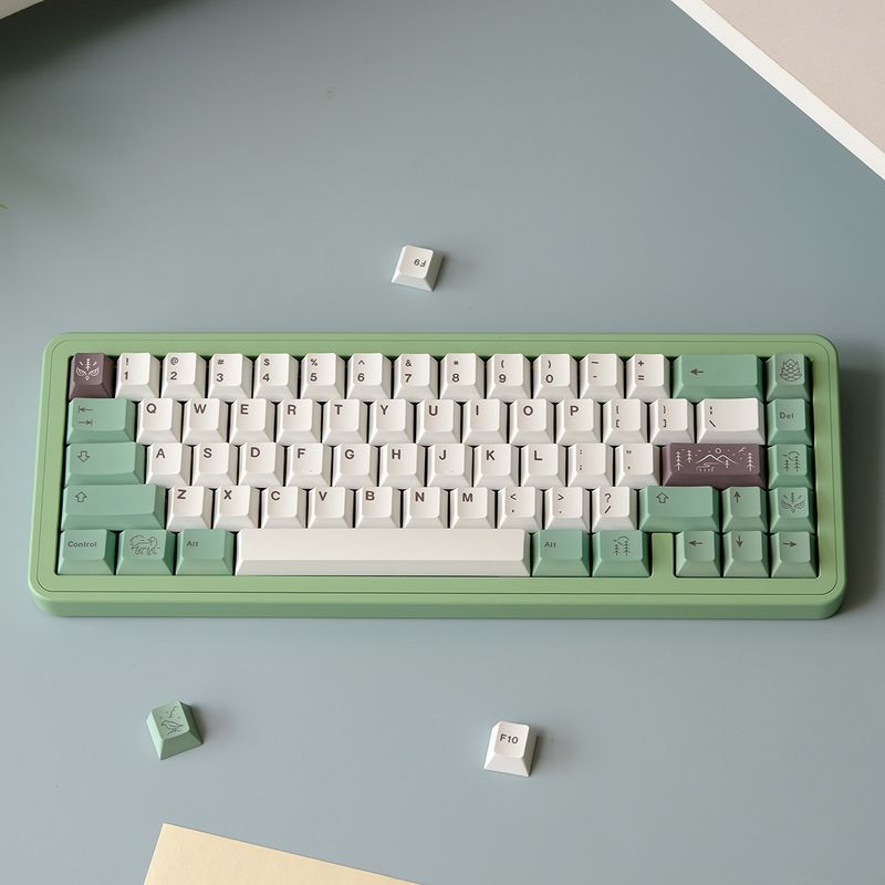 Teclado mecânico de 5 lados com sublimação de névoa 2442, teclas PBT, impressão por transferência térmica_voghion.com