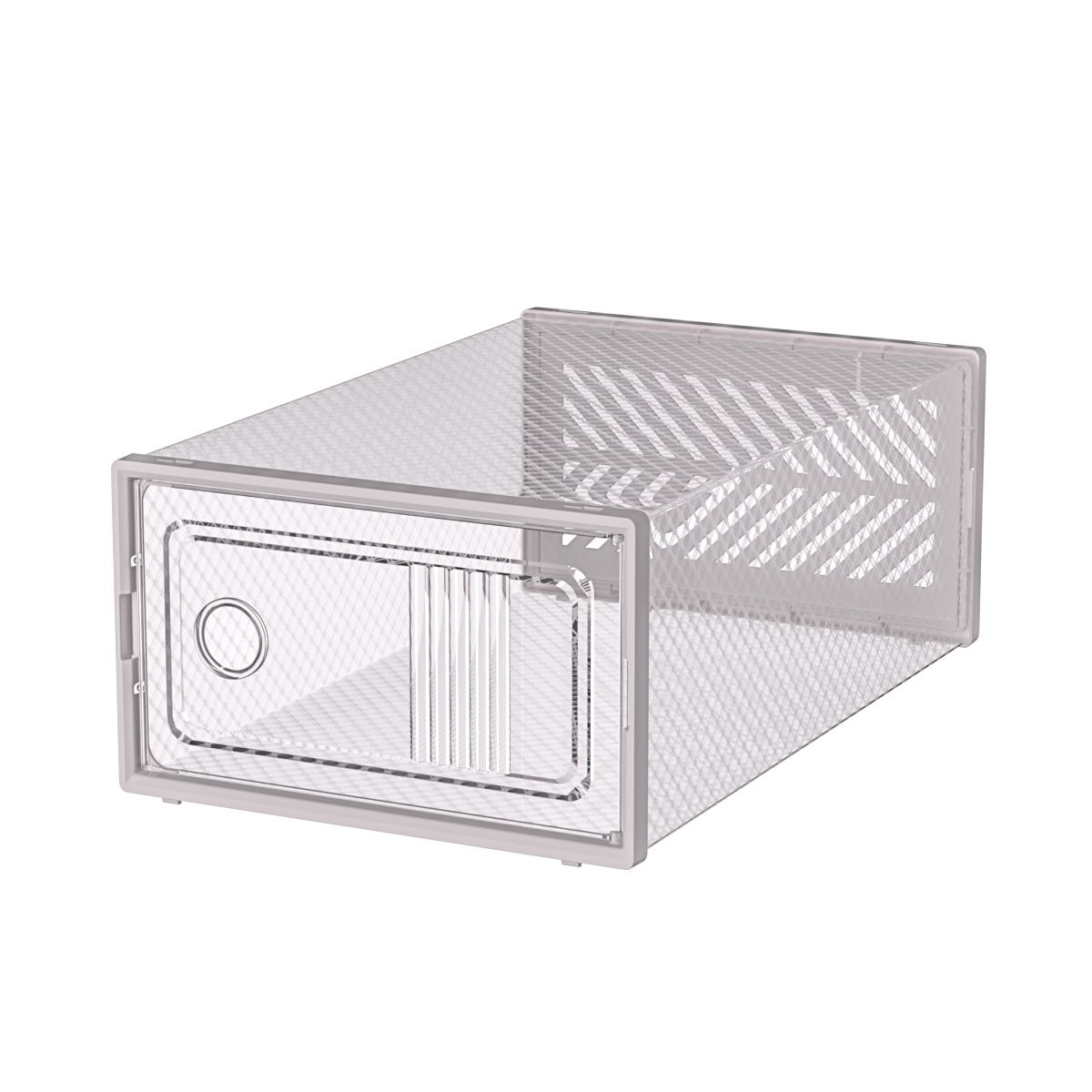 Scatola portascarpe in plastica trasparente extra large - Design con cassetto impilabile e ventilato per dormitorio_voghion.com