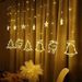 Remote Control Solar Curtain Lights - 3-in-1 Christmas String Lights (Warm White/Color Changing, IP42, 100 LEDs, 8 Modes, 2M X 3.5M)_voghion.com