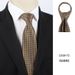 Vintage Formal Champagne Gold No-Knot Lazy Coffee Color Business Casual Zipper Custom Tie For Men_voghion.com