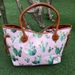 Canvas PU Ears Women's Handbag Striped Flower Diamond Cactus European and American Casual Crossbody Shoulder Bag_voghion.com