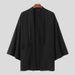 Men's Oversized Batwing Sleeve Open Front Longline Cardigan - Solid Color Slim Fit Casual Coat For Performances & Daily Wear_voghion.com