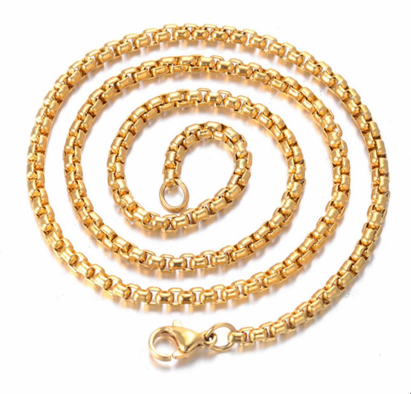 Hip Hop Street Tiger Head Titanium Steel Gold Plated Pendant INS Trendy Men's Necklace_voghion.com