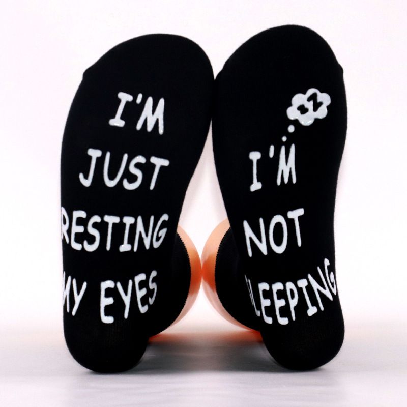 Cotton midtube socks Creative letter soles non-slip adhesive floor socks funny socks_voghion.com