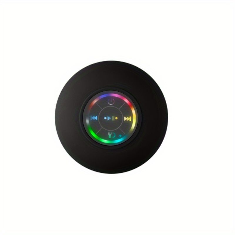 IPX4 Waterproof Speaker, Portable Wireless Speaker With Suction Cup, USB Rechargeable Black Speaker With 2 Hours Play_voghion.com