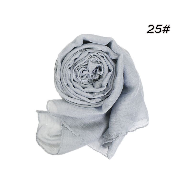 Sciarpe da donna Nuova sciarpa da donna in filato Bali con stampa a caldo, sciarpa lunga monocromatica con spruzzi d'oro VS119, elegante e alla moda, esclusiva_voghion.com