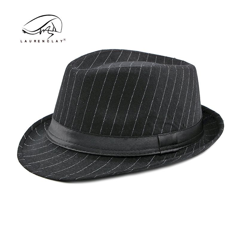 Cappello a cilindro da uomo britannico, autunno e inverno, moda britannica, cappello jazz a righe per uomini di mezza età e anziani, cappello casual versatile_voghion.com