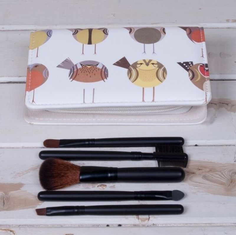 Ensemble de pinceaux de maquillage avec pochette zippée, 4 modèles, neuf_voghion.com