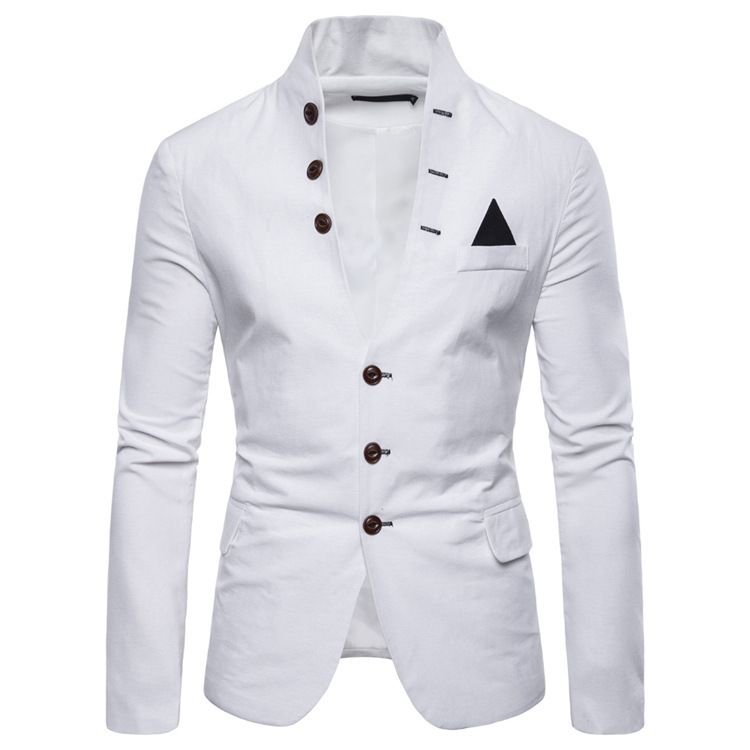CT Neue Herren Stehkragen Multi-Button Dekorative Anzugjacke für junge Mode Casual Hochzeit Bankett_voghion.com