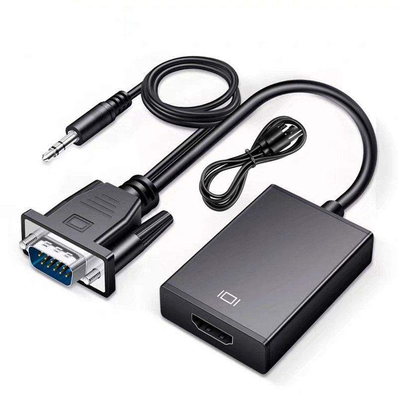 1080P  Full HD VGA to HDMI-compatible Converter Adapter Cable with Audio Output VGA HD Adapter for PC laptop to HDTV Projector_voghion.com