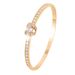 Luxury High-Quality Diamond-Studded Snake Head Flower Star Open Bracelet Shiny Rose Gold Elegant_voghion.com