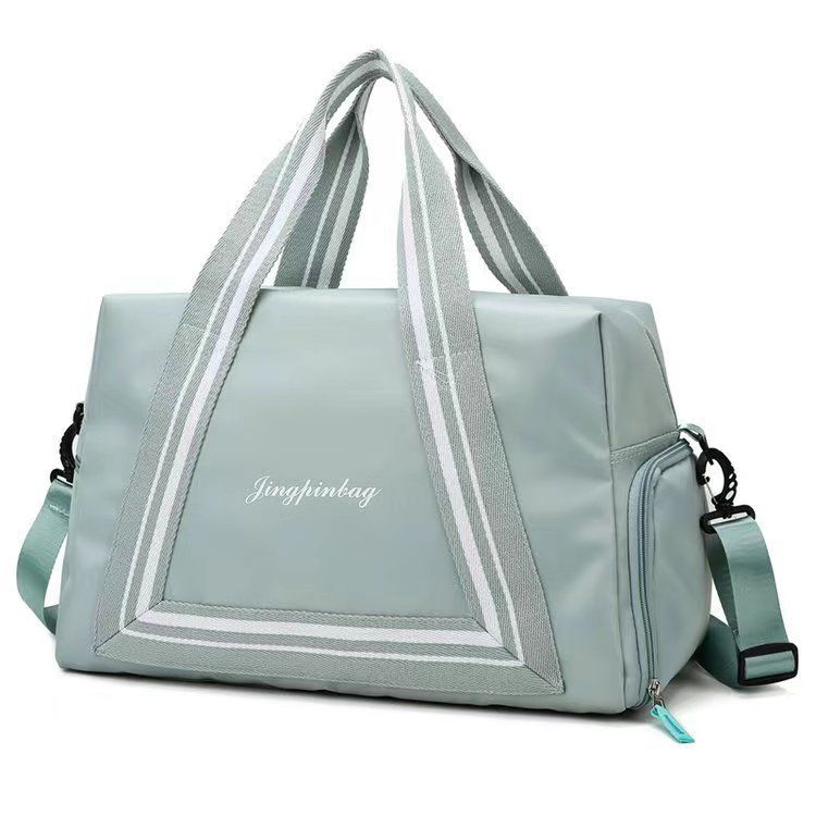 Sporttaschen-Version einer Yoga-Fitnesstasche mit großem Fassungsvermögen und aufgedrucktem Logo, Schuhfach, Trocken- und Nasstrennung, Reisetasche, einfache Aufbewahrungstasche_voghion.com