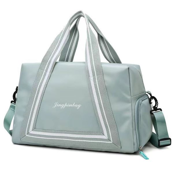 Sporttaschen-Version einer Yoga-Fitnesstasche mit großem Fassungsvermögen und aufgedrucktem Logo, Schuhfach, Trocken- und Nasstrennung, Reisetasche, einfache Aufbewahrungstasche_voghion.com