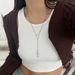 Women's Fashion Cross Alloy Pendant Necklace Versatile Jewel Beaded Collarbone Chain Hip Hop Punk Street_voghion.com