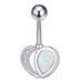 Piercing all'ombelico con lettera a goccia d'olio, anello in zircone a forma di cuore AAA, e-commerce transfrontaliero europeo e americano_voghion.com