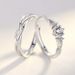 Zirkonia Diamant mit einem Paar verstellbarer lebendiger Münder für Männer und Frauen Paare S Reines Silber Paar Ring Mode_voghion.com