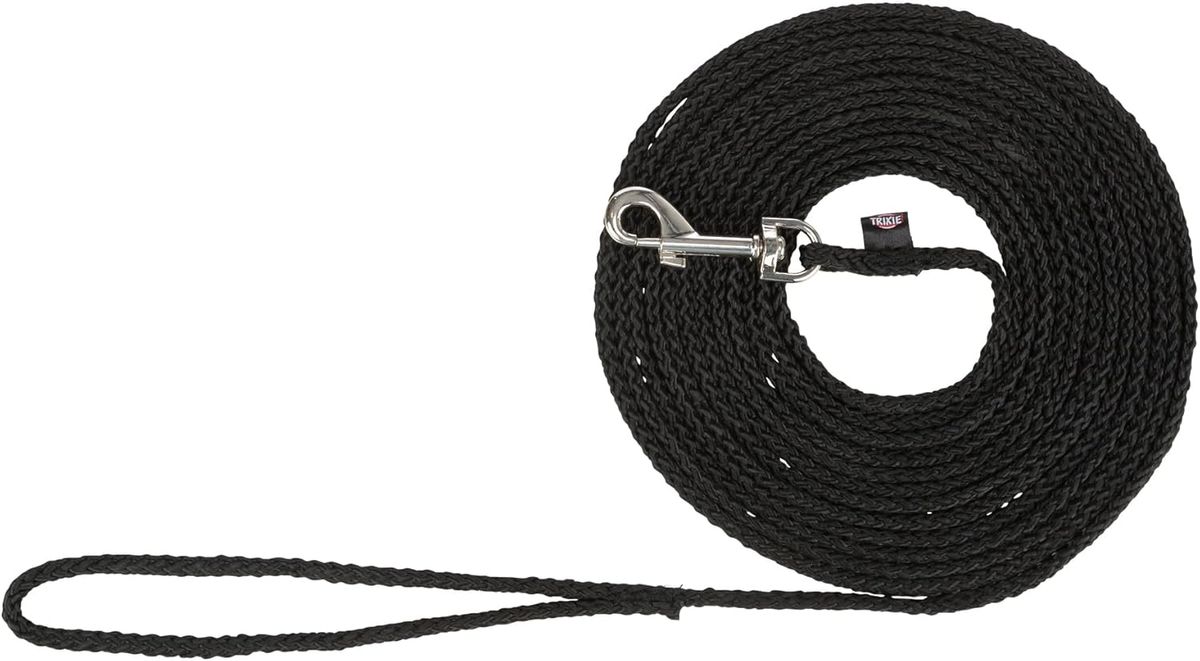 Schleppleine S–M, 10 M Ø 5 Mm In Nero - Lange Hundeleine Für Training Und Outdoor - Für Kleine Bis Mittelgroße Hunde - 19761_voghion.com