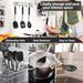 Black Kitchen Cooking Utensils 4-Piece Set, Silicone Solid Spatula Slotted Spoon Shovel For Non-Stick Cookware_voghion.com