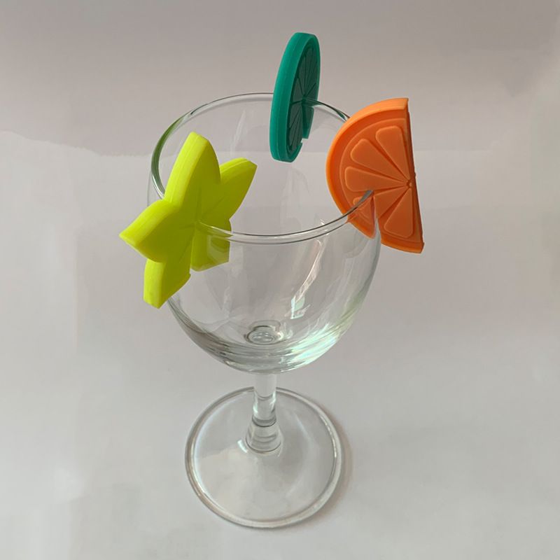 Marqueurs de fruits en silicone pour fêtes de famille, verres à vin, identifiants de verres à pied, autres fournitures de vin_voghion.com