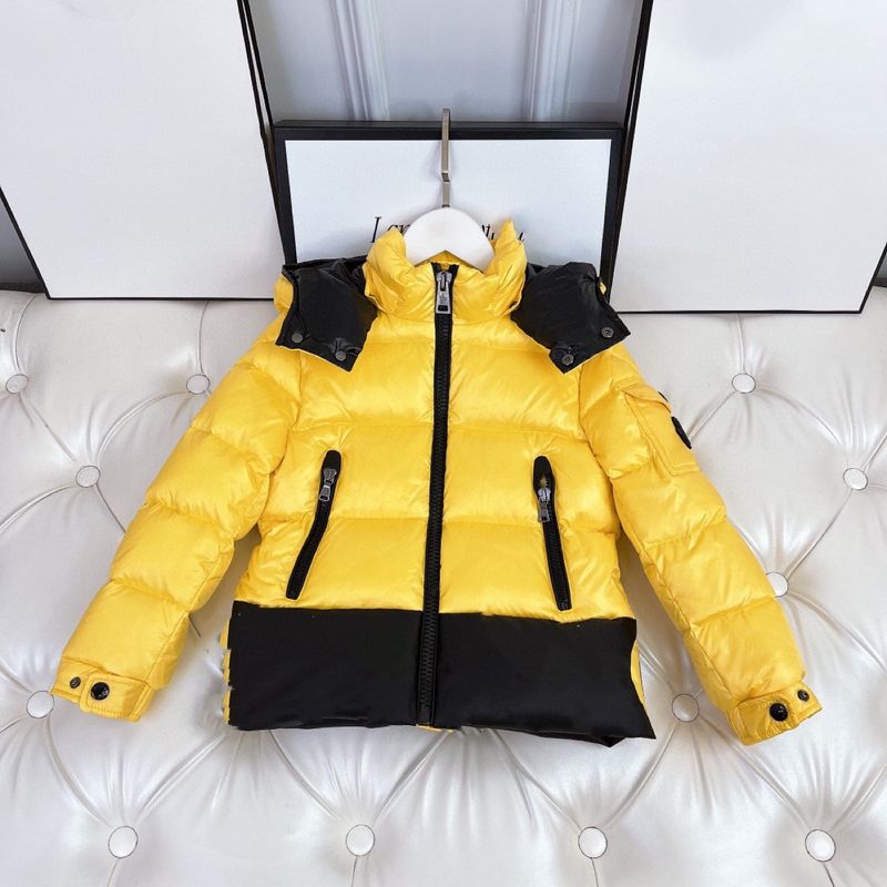 Weiße Gans Kapuze Kurze Verdickte Warme Farbe Block Unten Jacke Für Männer, Frauen, EIN Kinder Casual Mantel 2022 Winter_voghion.com
