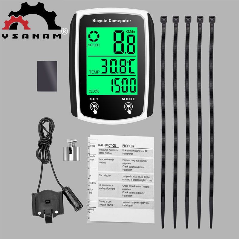 Bicycle English Luminous Wired Speedometer Odometer_voghion.com