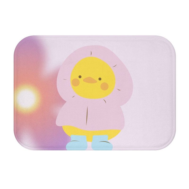Adorable Baby Duck In Raincoat Bath Mat_voghion.com